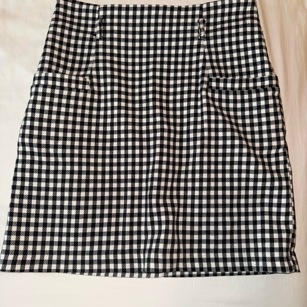Forever 21 Black and White Gingham Pencil Skirt